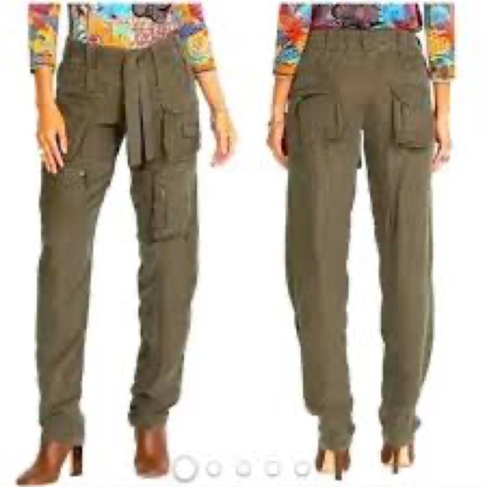 NWT Johnny Was Hailey Cargo Pant Army Green Size 6 Utility Grunge $240 Gorpcore